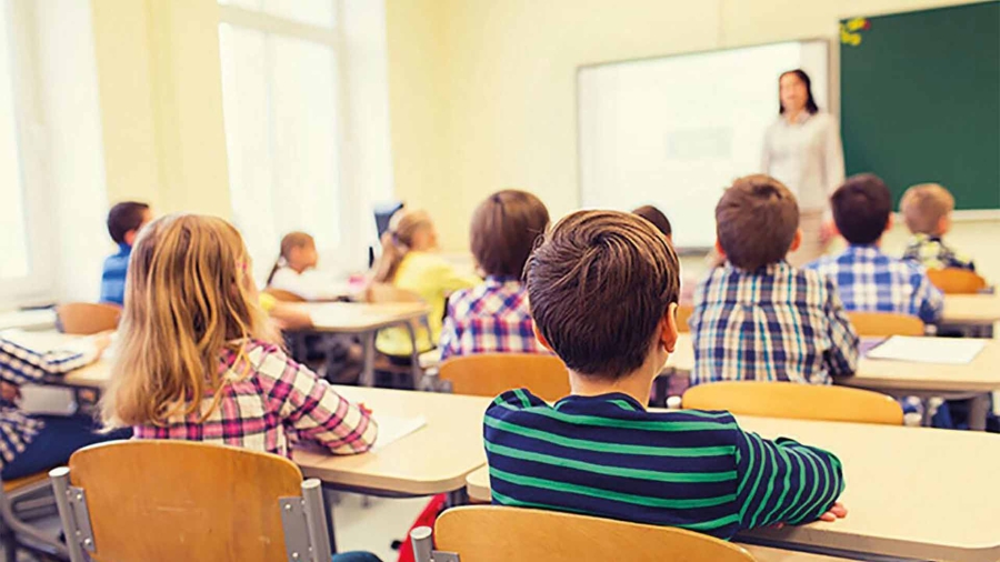 Classroom of kids in school