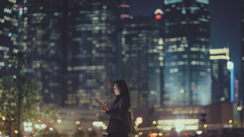 A woman in the city